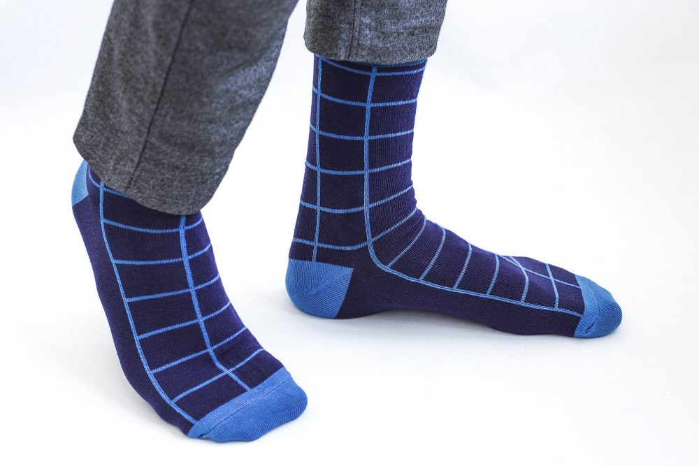 Languotos mėlynos vyriškos kojinės